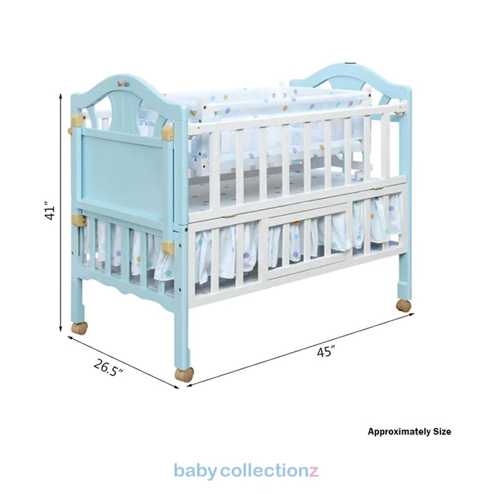 Wooden Baby Cot & Baby Bed with wheels