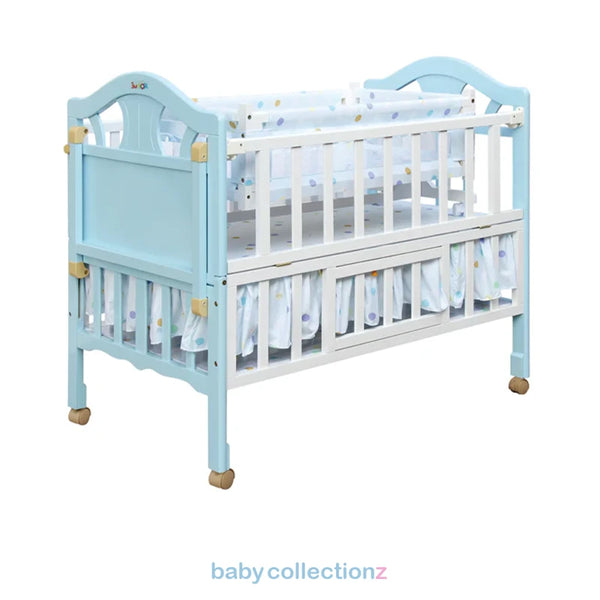 Wooden Baby Cot &amp; Baby Bed with wheels