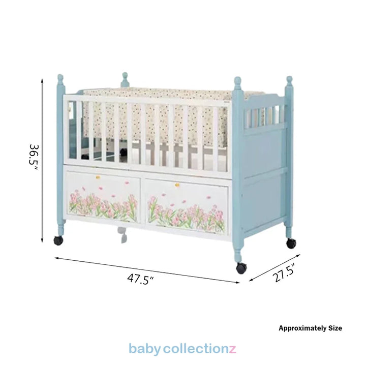 Wooden Baby Cot & Baby Bed with wheels