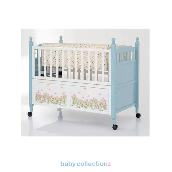 Wooden Baby Cot & Baby Bed with wheels