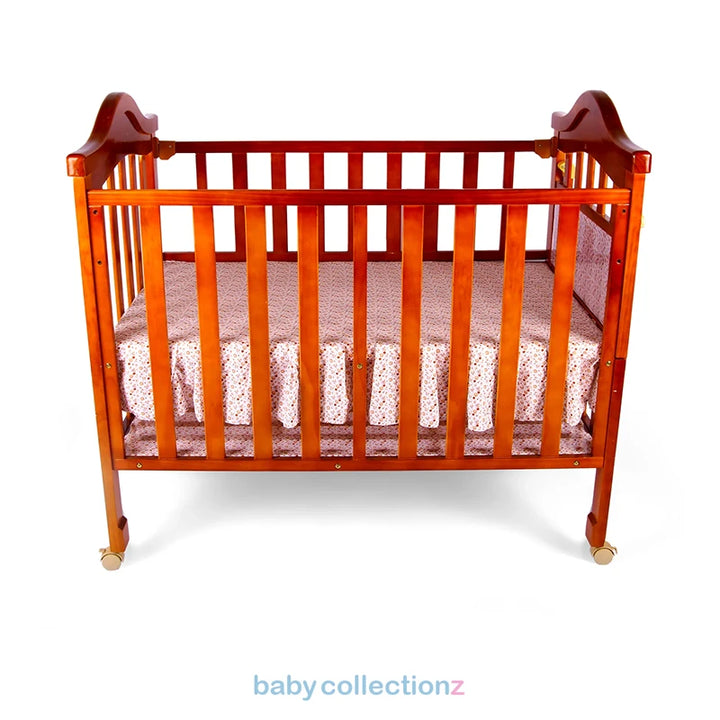 Wooden Baby Cot & Baby Bed With Wheels, Net