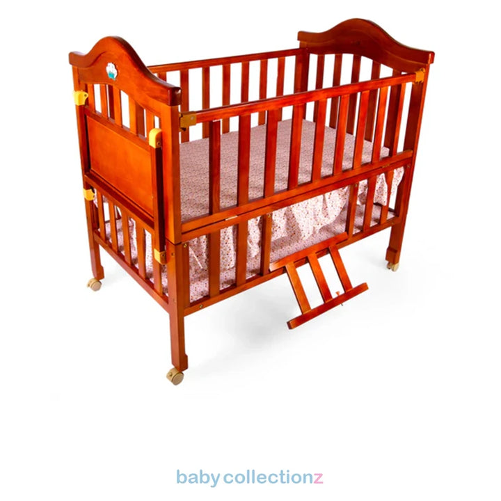 Wooden Baby Cot & Baby Bed With Wheels, Net