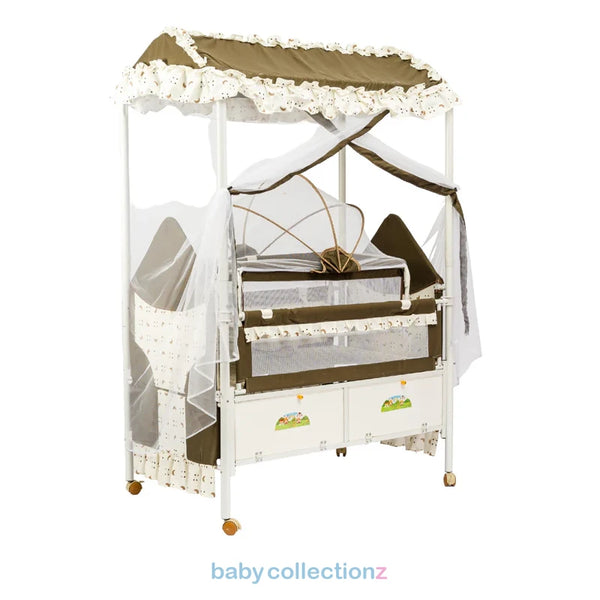 Stylish Junior Baby Cot With Baby Bed, Net