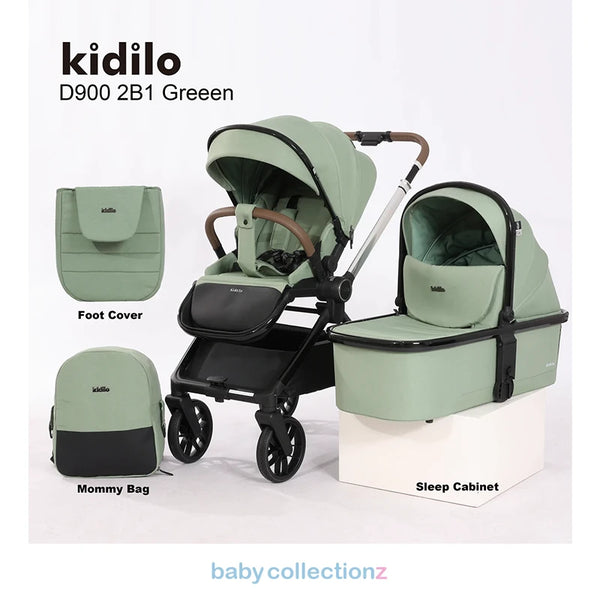 4 In 1 Green Baby Stroller - Kidilo