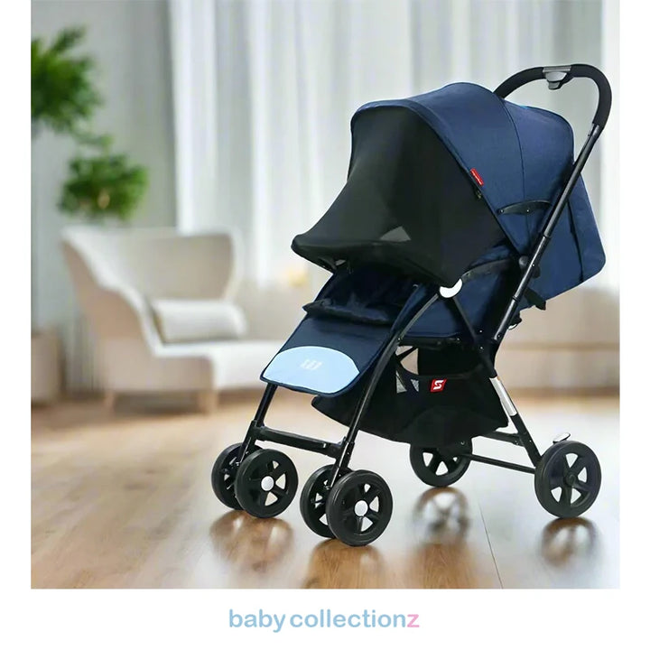 Baby Stroller In Blue With Sun Shade