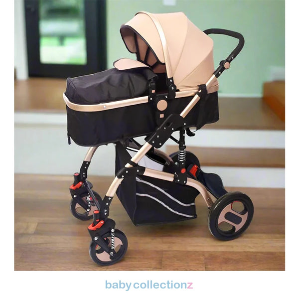 Luxury Baby Stroller With Shocks & Detachable Cot 