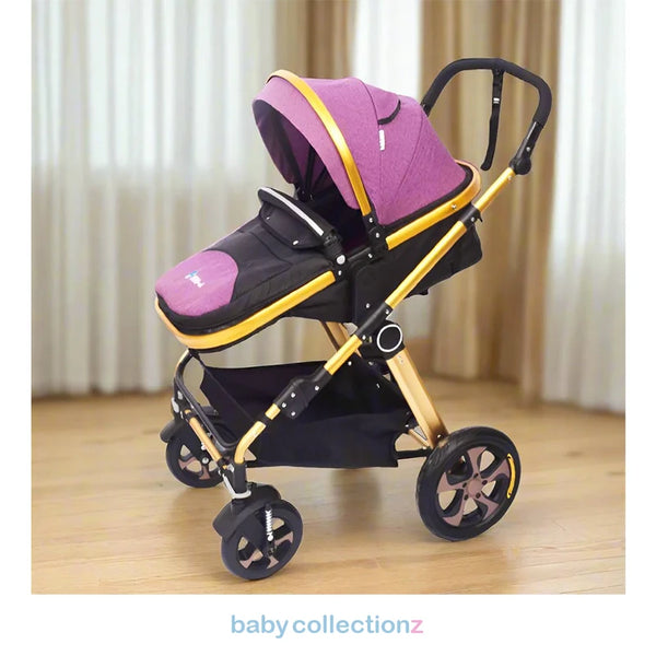 Baby Stroller With Front Wheel Shocks & Storage