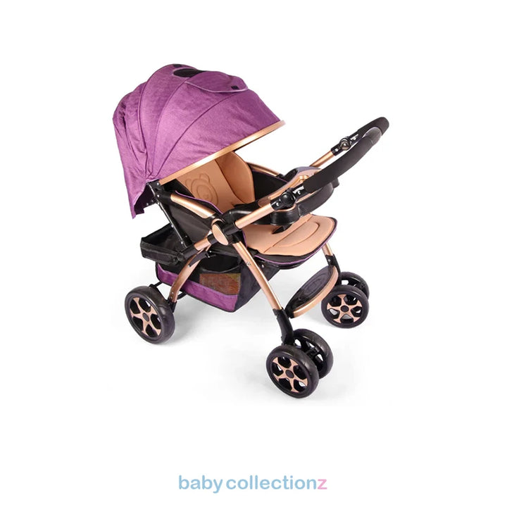 Luxury Foldable Cushioned Baby Stroller with Storage