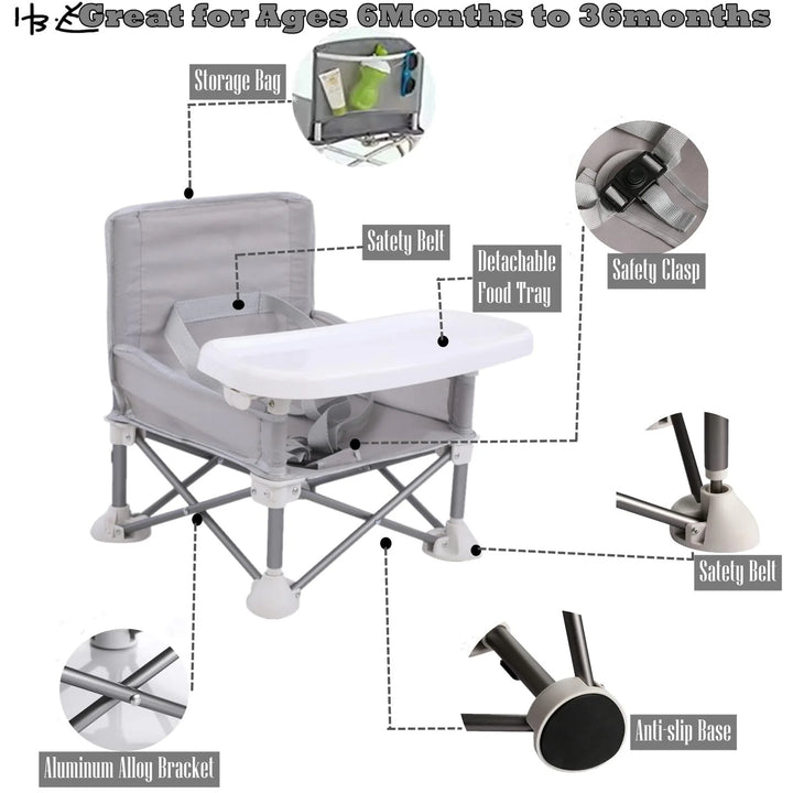 Baby High Chair - Feeding Chair - Anti slip Base
