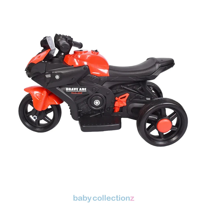 Kids Three Wheel Motor Bike In Red & Black