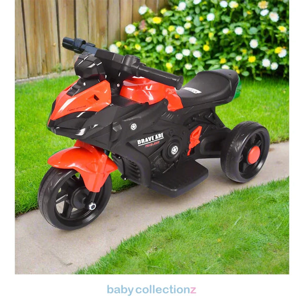 Kids Three Wheel Motor Bike In Red & Black