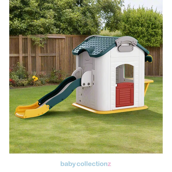 Kids Play House With Slide L-116" W-59" H-56"