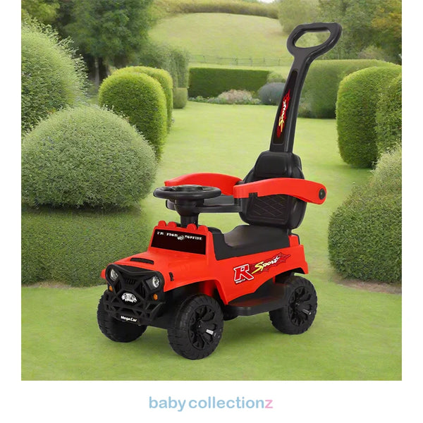 Kids Push Car In Red With Handle Bar