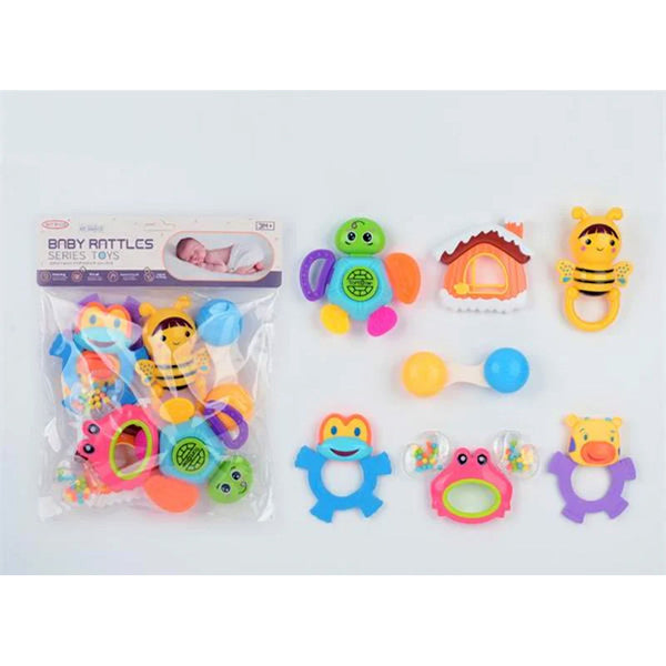 Baby Rattle Set with 7 Cute Animal Characters