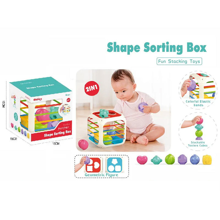 Baby Rattle With Shape Sorting Box