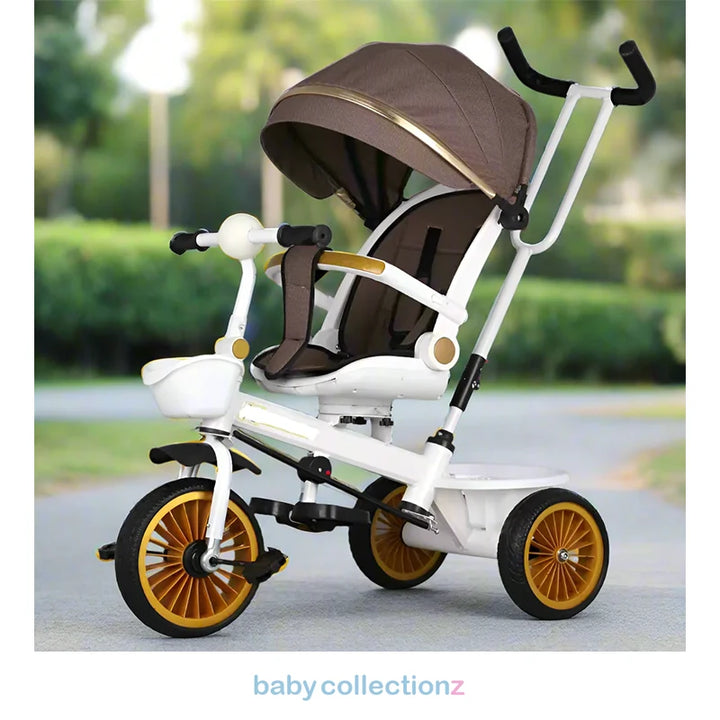 2 In 1 Premium Tricycle With Comfy Seat, Handle & Shade