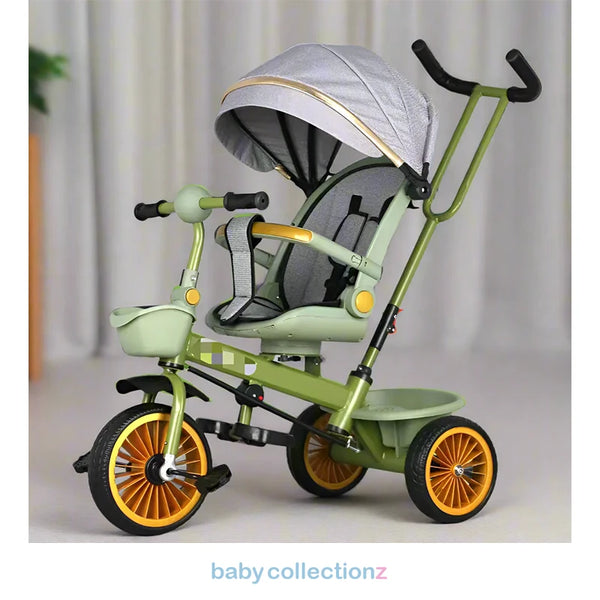 Introducing the 2 In 1 Premium Tricycle With Comfy Seat, Handle & Shade