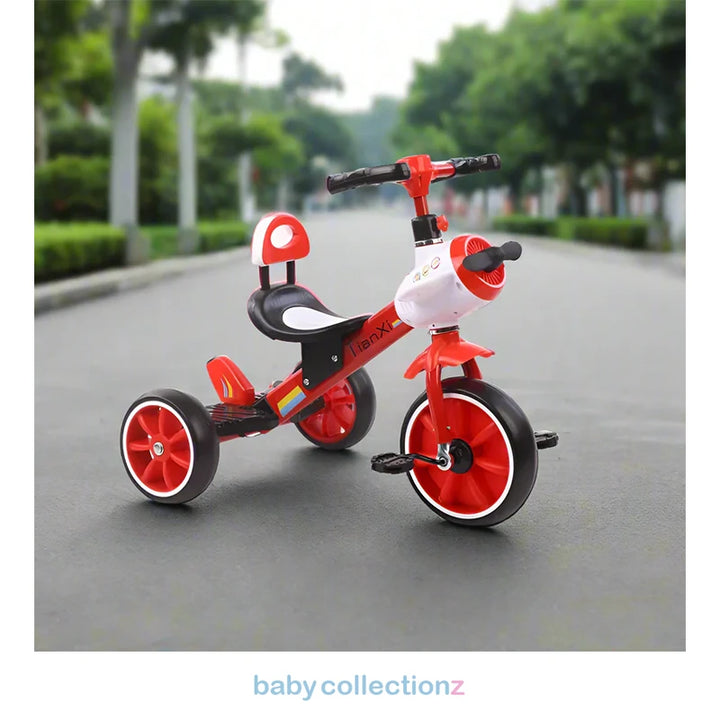  Stylish Kids Tricycle With Aeroplane Fan In Red 