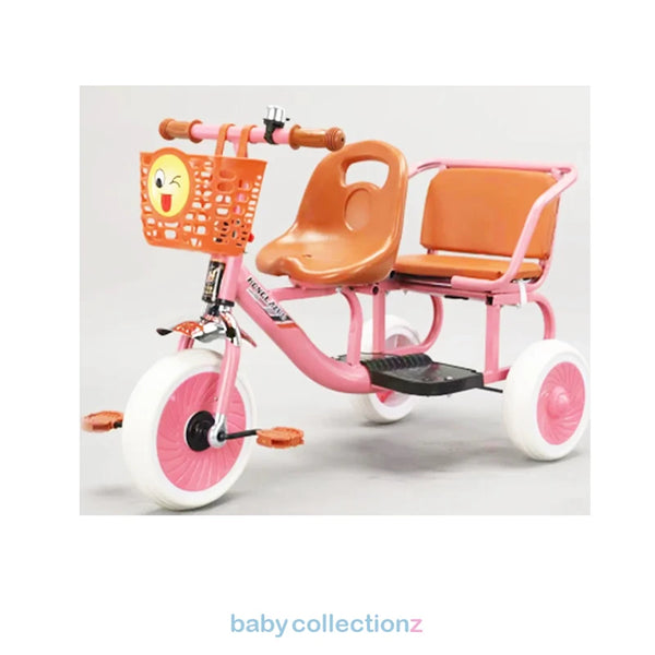  Kids Tricycle With Emoji & Extra Seat 