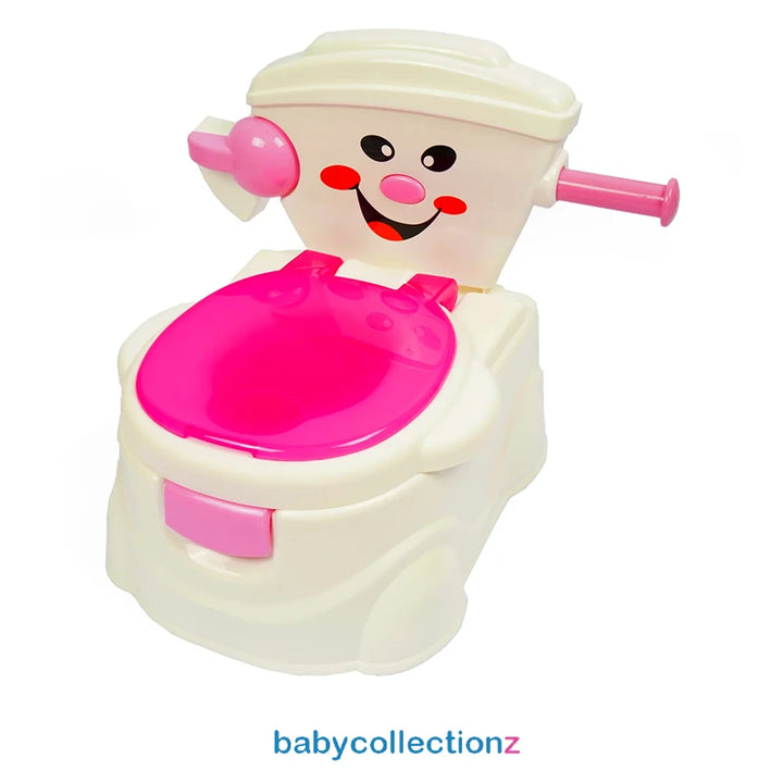 Potty Trainer Seat With Character Face - Toilet Roll Handle - Pink