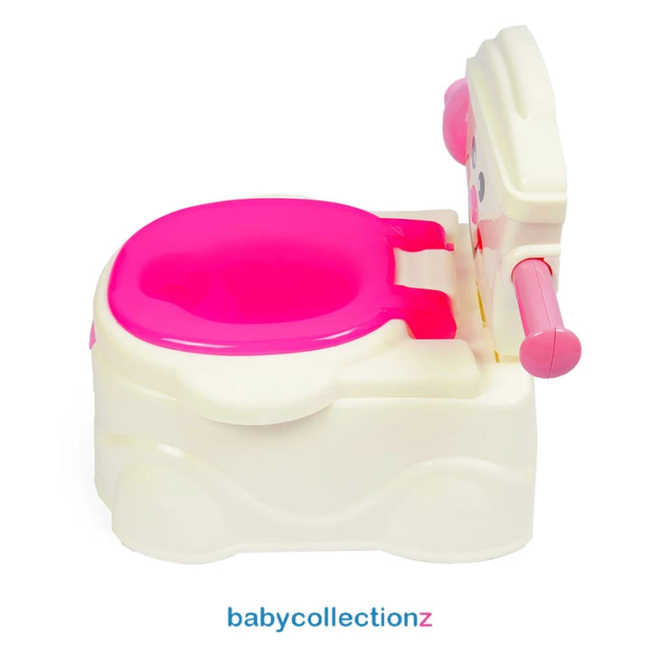 Potty Trainer Seat With Character Face - Toilet Roll Handle - Pink