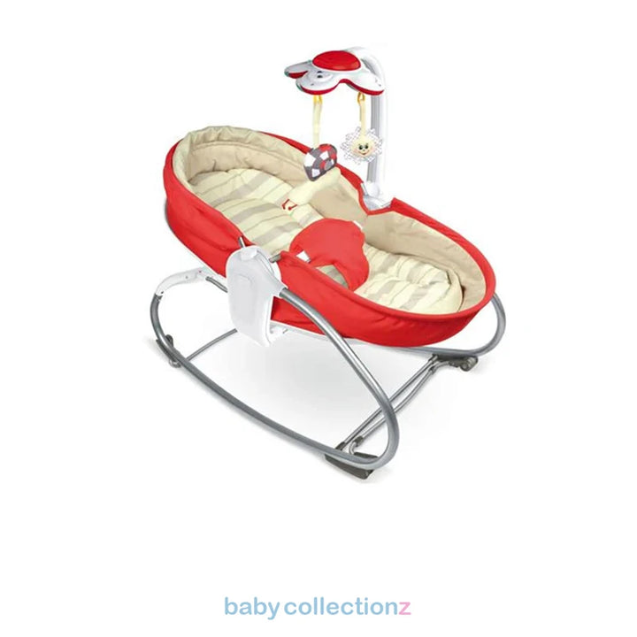 Baby Bouncer Rocker With Toys Bar In Red