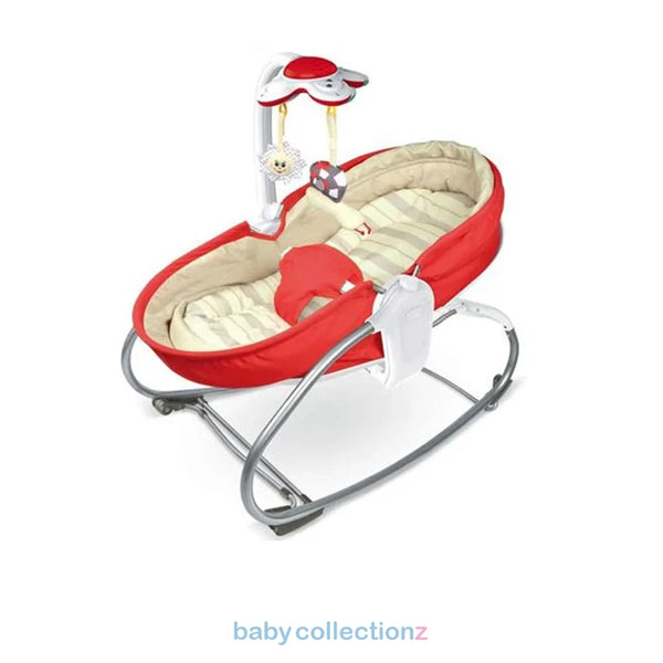 Baby Bouncer Rocker With Toys Bar In Red