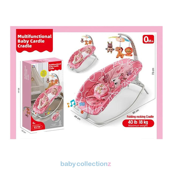 Multifunctional Baby Foldable Rocking Cradle - Pink
