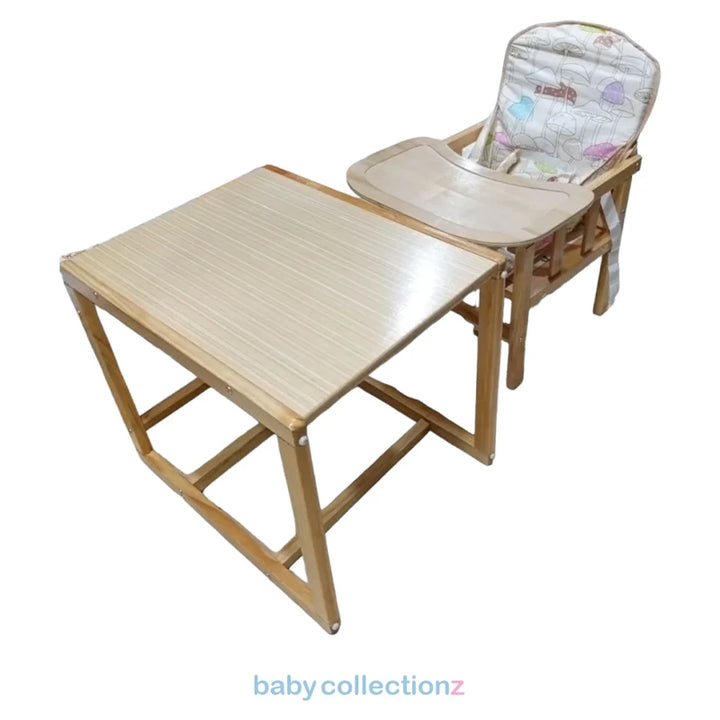 2 in 1 Wooden High Chair - Height & Table