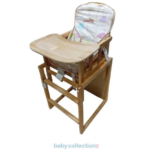 2 in 1 Wooden High Chair - Height & Table