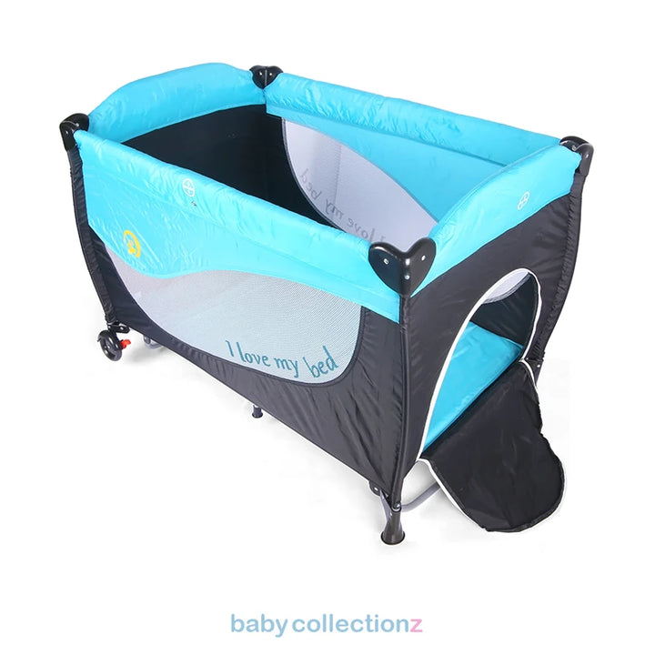 Foldable Playpen In Blue With Net