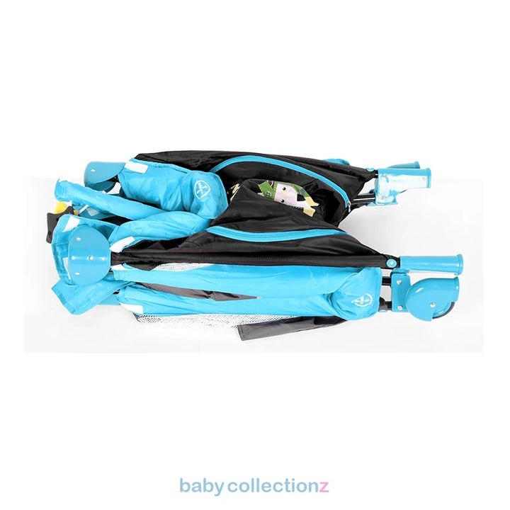 Foldable Playpen In Blue With Net