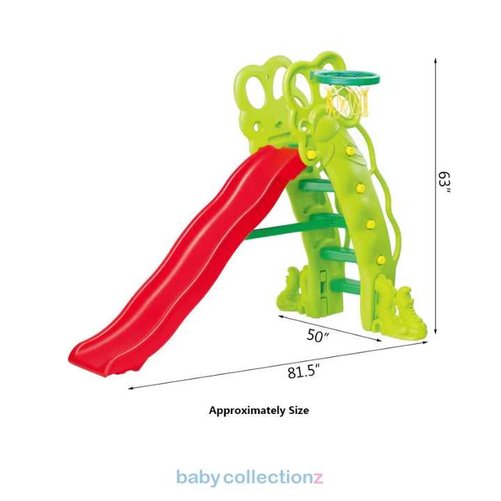 Kids Slide With Basket Ball Net