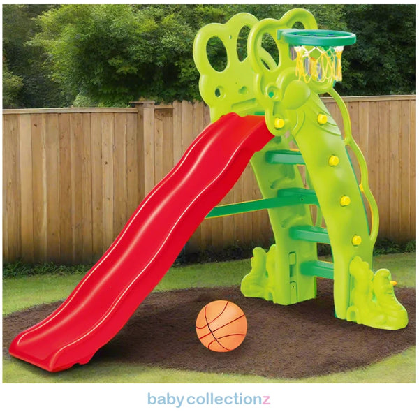 Kids Slide With Basket Ball Net