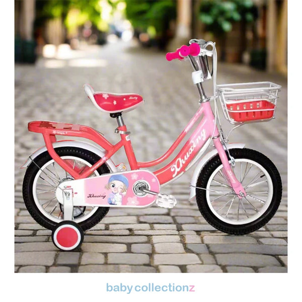 Stylish Pink 16-Inch Bicycle With Basket & Training Wheels