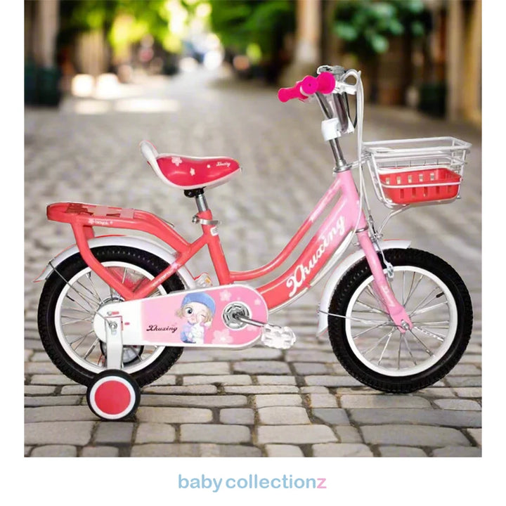 Stylish Pink 16-Inch Bicycle With Basket & Training Wheels