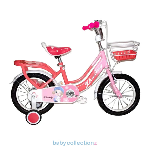 Stylish Pink 16-Inch Bicycle With Basket & Training Wheels
