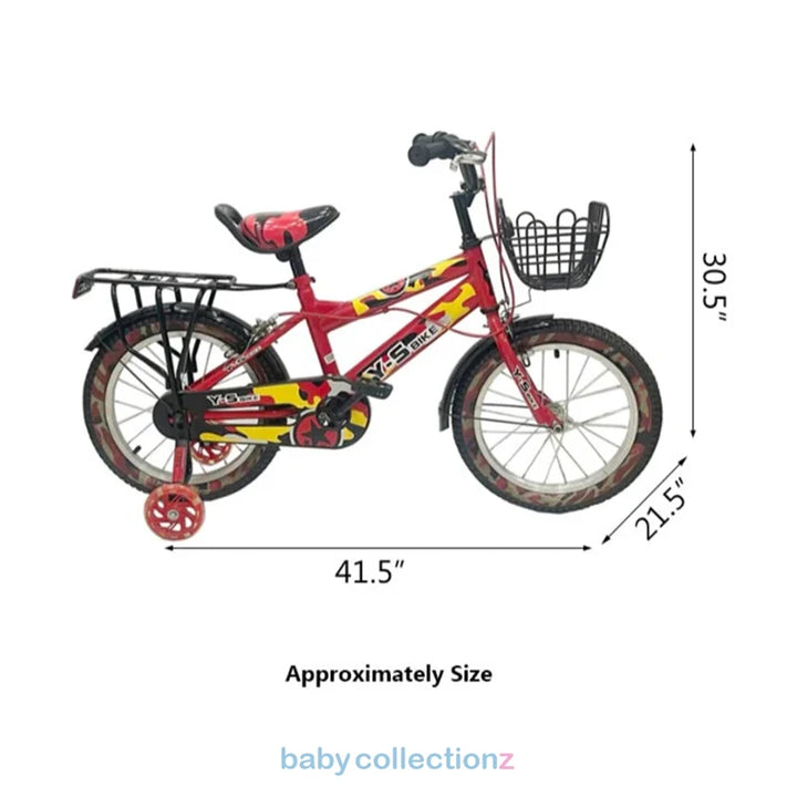 Stylish 16-Inch Red Bicycle With Training Wheels & Basket