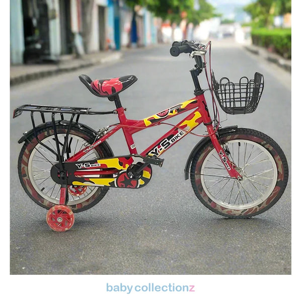 Stylish 16-Inch Red Bicycle With Training Wheels & Basket