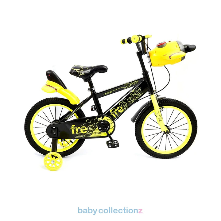 16-Inch Yellow Bicycle With Basket & Training Wheels