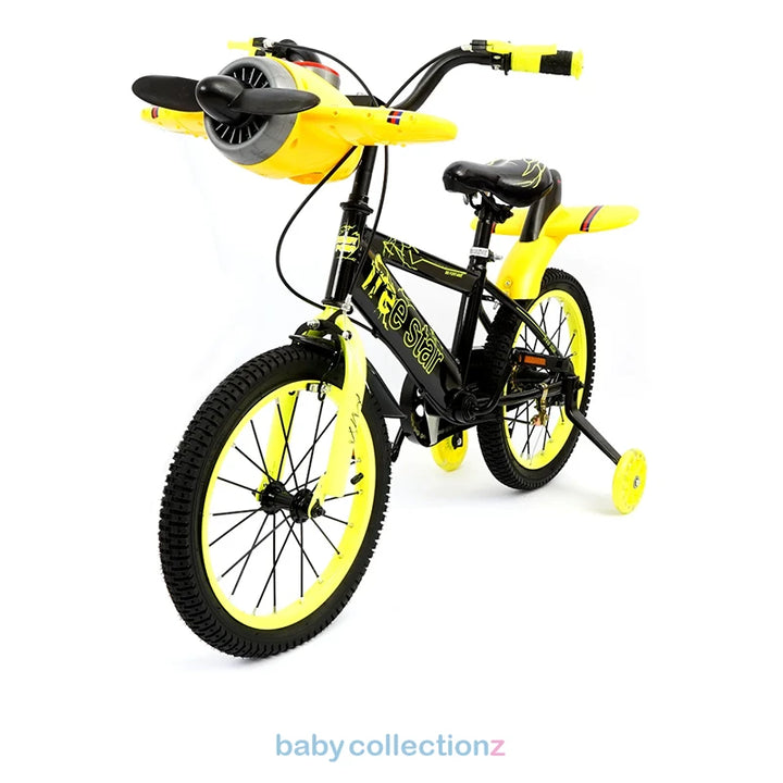16-Inch Yellow Bicycle With Basket & Training Wheels
