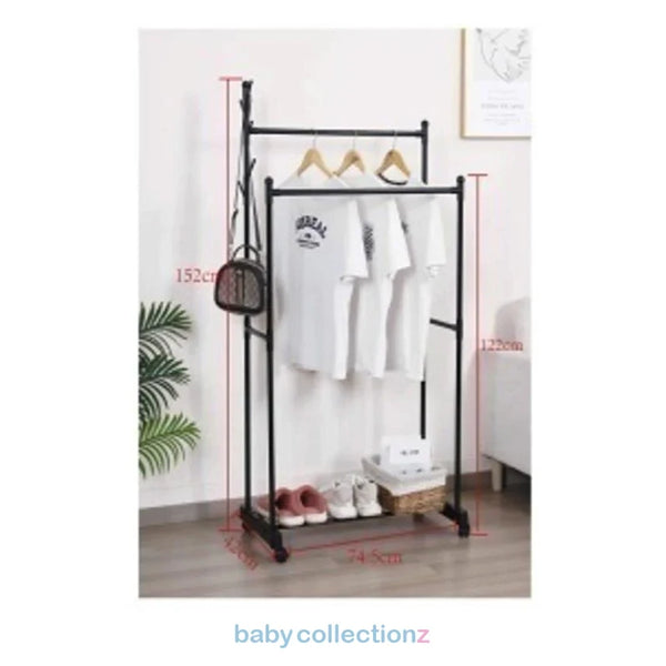Smart Moveable Clothes Hanger With Double Stand