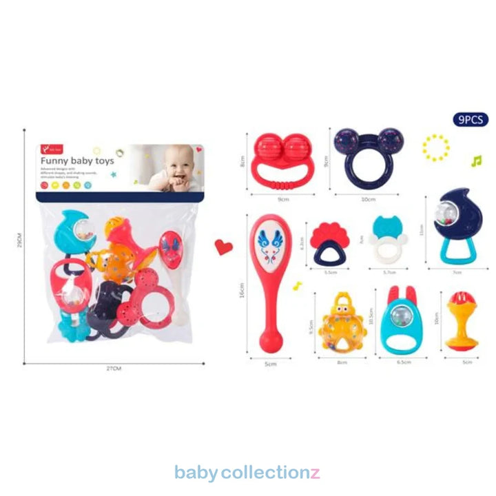 Baby Rattle with 9 Pieces Set