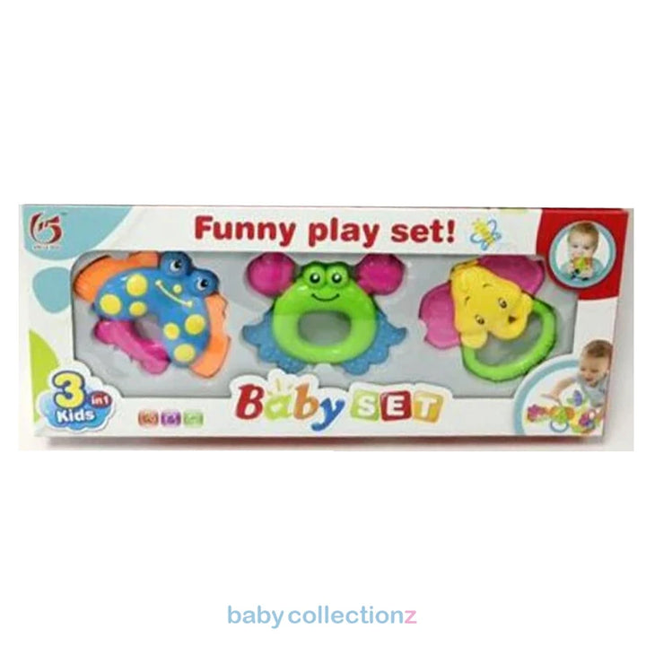Baby Rattle with 3 Funny multi Pieces Set